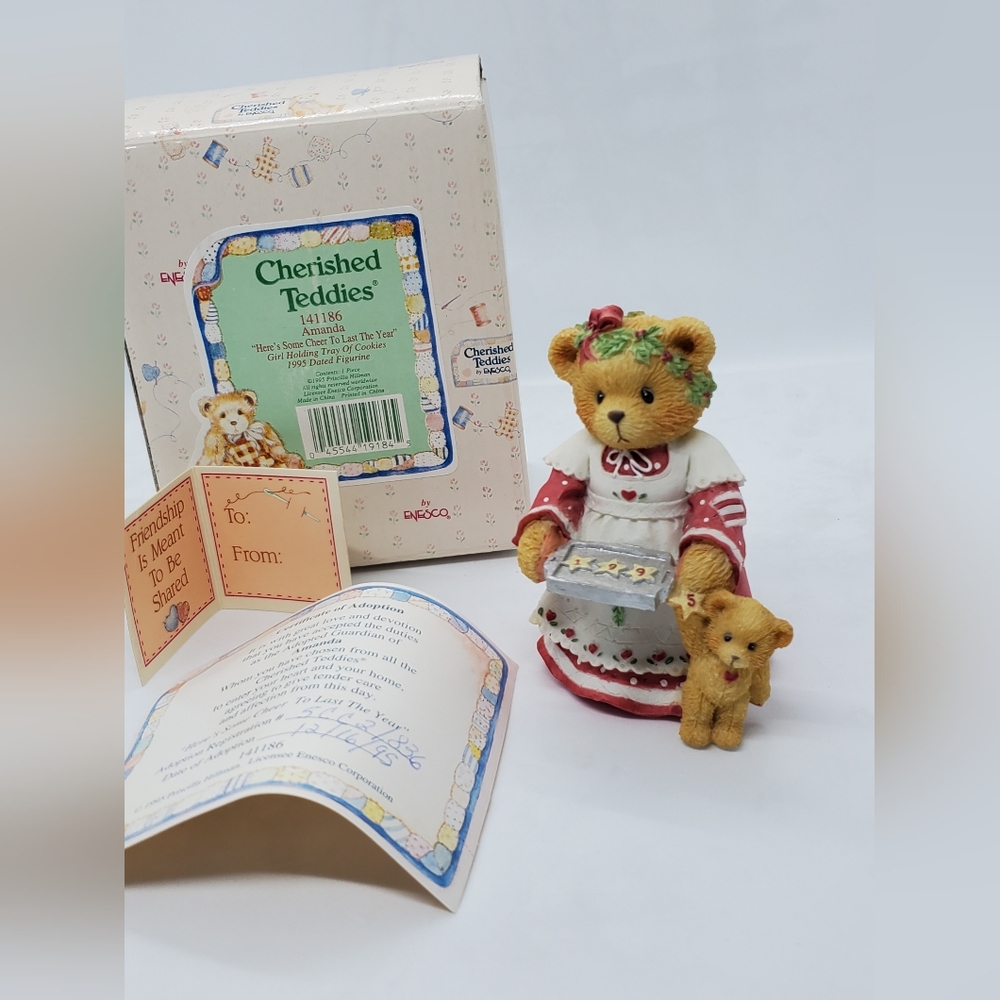 New Cherished Teddies Amanda Here's Some Cheer To Last The Year 141186 figurine